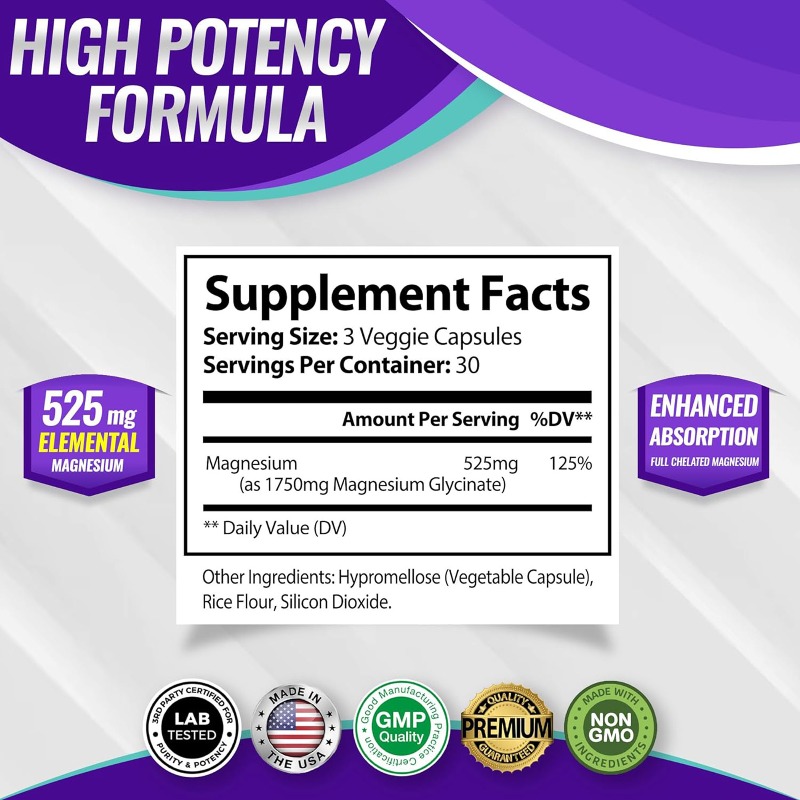 مغنيسيوم جليسينات 525 ملغ - يد - مراجعة Magnesium Glycinate Capsule وسعره